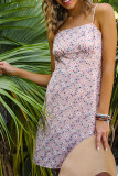 Pink Daisy Floral Square Neck Cami Dress