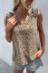 V Neck Sleeveless Leopard Tank Top