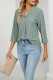 V Neck 3/4 Sleeves Hollow Out Smock Top
