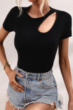 Short Sleeves Hollow Out Knitting Top