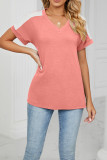 Colorblock Splicing Short Sleeves Top