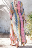 Multicolor Splicing Boho Cover Up