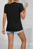 V Neck Lace Edge Flare Sleeves Top