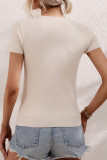 Short Sleeves Hollow Out Knitting Top