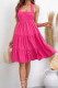 Rosy Halter Tiered Ruffle Dress