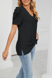 V Neck Hollow Out Short Sleeves Top