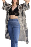 Lace Splicing Sheer Beach Cover Up Kimono