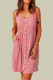 Pink Buttons Sleeveless High Waist Mini Dress