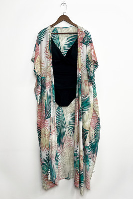 Leaf Print Beach Cover Up