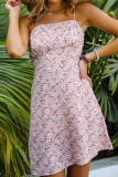 Pink Daisy Floral Square Neck Cami Dress