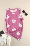Pink Crew Neck Tank Top