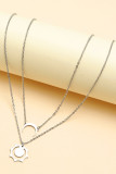 Sun and Moon Chain Necklace 2PCS Set MOQ 5 Sets