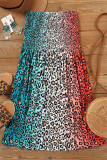 Multicolor Print Shirred Bandeau Mini Dress