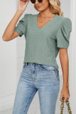 V Neck Hollow Out Short Sleeves Top