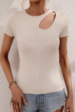Short Sleeves Hollow Out Knitting Top