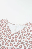 Leopard Print Ruffled Babydoll Plus Size Top