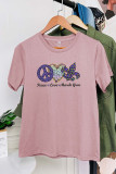 Peace Love Mardi Gras Graphic Printed Short Sleeve T Shirt Unishe Wholesale