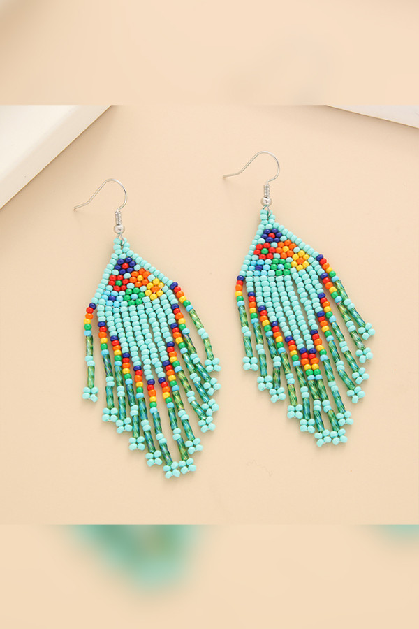 Colorful Beads Tassel Earrings MOQ 5pcs