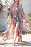 Multicolor Splicing Boho Cover Up