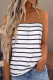 White Striped Strapless Bandeau Tank