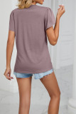 V Neck Lace Edge Flare Sleeves Top