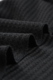 Black Leopard Sequin Waffle Knit Short Sleeve T-shirt