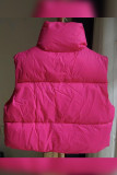 Plain Open Zipper Down Cropped Vest