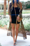 Leopard Print Chiffon Beach Cover Up