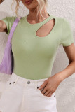 Short Sleeves Hollow Out Knitting Top