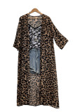 Leopard Print Chiffon Beach Cover Up