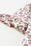Leopard Print Ruffled Babydoll Plus Size Top