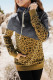 Leopard Colorblock Cowl Neck Hoodie