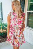 White Ruffled Tank Floral Dress