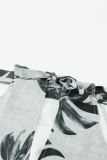 Gray Palm Print Tank with Slit