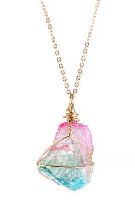 Multicolor Stone Necklace MOQ 5pcs