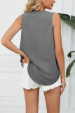 Plain V Neck Lace Edge Tank Top