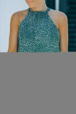 Green Dotted Print Tank with Slit