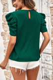 Plain Twisted Puffy Sleeves Top