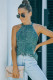 Green Dotted Print Tank with Slit