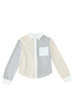Contrast Trim Colorblock Knit Shirt