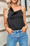 Plain Chain Strap Swing Collar Cami Tank Top
