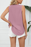 Plain V Neck Lace Edge Tank Top