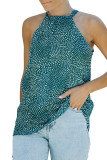 Green Dotted Print Tank with Slit