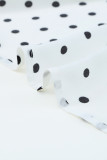 White Polka Dot Print Bow Knot Warp V Neck Cami Top