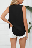 Plain V Neck Lace Edge Tank Top