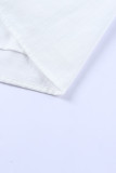 White Embroidered Patchwork V Neck Blouse