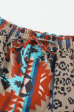 Aztec Leopard Patchwork High Waist Slim-fit Pants