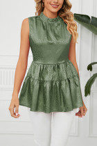 Sleeveless Splicing Tiered Smock Top