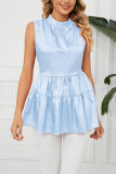 Sleeveless Splicing Tiered Smock Top