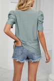 Hollow Out Texture Smock Sleeves Top